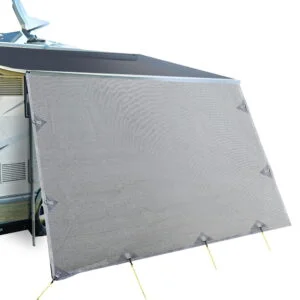 3.7 x 1.95m Caravan Roll Up Awning End Wall - Grey