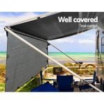 4.9 x 1.95m Caravan Roll Up Awning End Wall – Grey