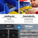 24-Bin Wall Mounted Storage Bin Rack