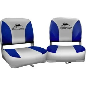 Seamanship Swivel Base folding Boat Seats x 2 - Blue
