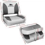 Seamanship Folding Swivel Base Boat Seats x 2 – Grey