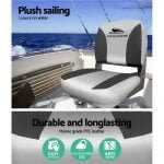 Seamanship Folding Swivel Base Boat Seats x 2 – Grey