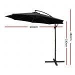 3m Cantilevered Outdoor Umbrella – Black