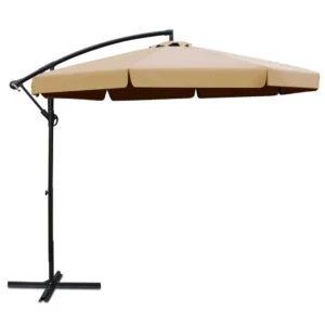 3m Deluxe Cantilevered Outdoor Umbrella - Beige