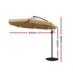 3m Deluxe Cantilevered Outdoor Umbrella – Beige