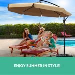 3m Deluxe Cantilevered Outdoor Umbrella – Beige