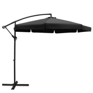 3m Deluxe Cantilevered Outdoor Umbrella - Black