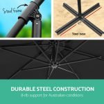 3m Deluxe Cantilevered Outdoor Umbrella – Black
