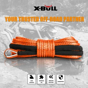 X-Bull Synthetic Winch Rope - 5.5mm x 13m - Orange