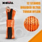 X-Bull Synthetic Winch Rope – 5.5mm x 13m – Orange