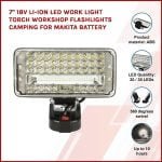 7″ 18V LED Work Light to suit Makita Lithium Battery