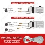X-Bull 6,000lb 12V Boat / ATV Winch with Synthetic Cable and Wireless Remote