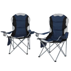 Weisshorn Folding Camping Chairs - Navy x 2
