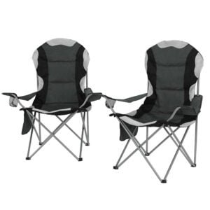 Weisshorn Folding Camping Chairs - Grey x 2
