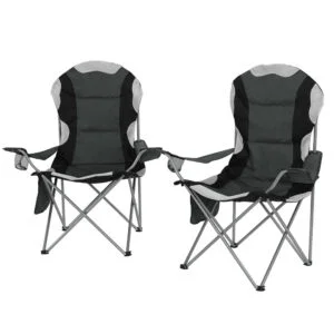 Weisshorn Folding Camping Chairs - Grey x 2