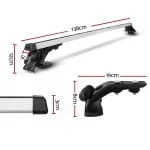 1450mm Universal Lockable Roof Rack Cross Bars – Silver