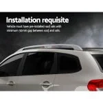 1360mm Universal Lockable Roof Rack Cross Bars – Silver