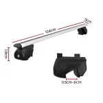 1240mm Universal Lockable Roof Rack Cross Bars – Silver