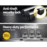 1240mm Universal Lockable Roof Rack Cross Bars – Silver