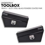 750mm Underbody Ute Tray Toolbox Set – Black Steel