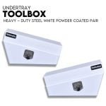 750mm Underbody Ute Tray Toolbox Set – White Steel