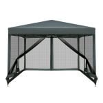 Instahut 3 x 3m Gazebo with Side Mesh Walls – Grey