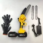 36V 8″ Mini Cordless Electric Chainsaw with 2x Batteries