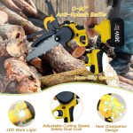 36V 8″ Mini Cordless Electric Chainsaw with 2x Batteries