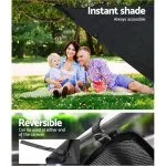 2.2 x 1.95m Caravan Roll Out Awning Sun Shade Wall – Black