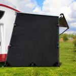 2.2 x 1.95m Caravan Roll Out Awning Sun Shade Wall – Black