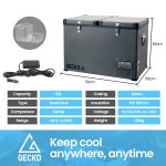 Gecko 92L Dual Zone Portable Fridge/Freezer 12/24/240V