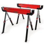 Baumr-AG 2 x Steel Saw Horse, Folding Height Adjustable Sawhorse, 1180kg Capacity, 2×4 Support Arms
