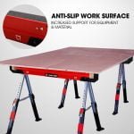 Baumr-AG 2 x Steel Saw Horse, Folding Height Adjustable Sawhorse, 1180kg Capacity, 2×4 Support Arms