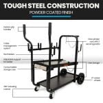 ROSSI Heavy-Duty 160kg Capacity Welding Cart Trolley, with Consumables Case