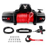X-BULL 14,500-pound Winch with Synthetic Rope – With 2 x Red Gen 3.0 Recovery Tracks