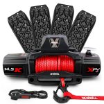 X-BULL 14,500-pound Winch with Synthetic Rope – With 4 x Black Gen 3.0 Recovery Tracks