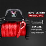 X-BULL 14,500-pound Winch with Synthetic Rope – With 4 x Black Gen 3.0 Recovery Tracks