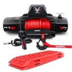 X-BULL 14,500-pound Winch with Synthetic Rope – With 2 x Red Gen 2.0 Recovery Tracks