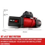 X-BULL 14,500-pound Winch with Synthetic Rope – With 2 x Black Gen 2.0 Recovery Tracks