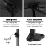 3x3m Instahut Pop-up Gazebo with Leg Weights – Black