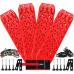 X-BULL 4 x Recovery Tracks with Mounting Bolts – Red