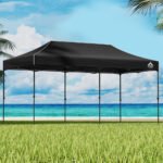 Instahut 6 x 3m Pop-Up Gazebo with Base Pods – Black