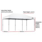 3x6m Instahut Pop-up Gazebo with Leg Weights – White
