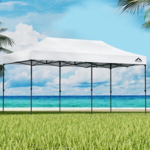 3x6m Instahut Pop-up Gazebo with Leg Weights - White