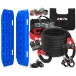 X-Bull Recover Kit – Kinetic Rope, Soft Shackles, Gen 2.0 Recovery Boards – Blue
