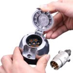 7-Pin Round Male and Female Trailer Plug Set