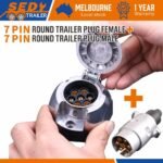 7-Pin Round Male and Female Trailer Plug Set