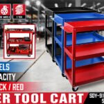 3-Tier Tool Trolley – Red