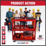 3-Tier Tool Trolley – Red