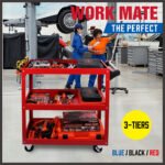 3-Tier Tool Trolley – Red